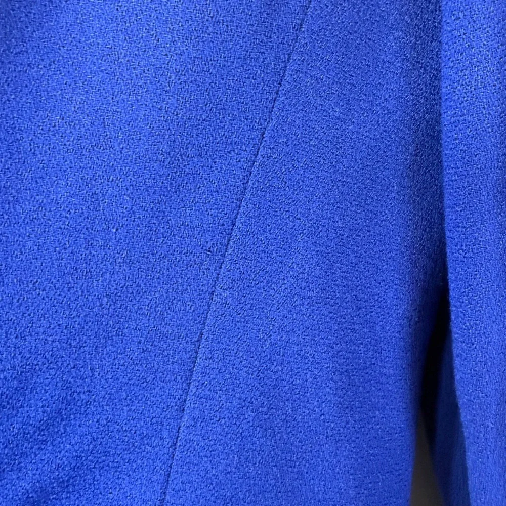 Good Christian Dior Blazer Womens 12 Blue Wool Double Breasted Gold Button Flaws